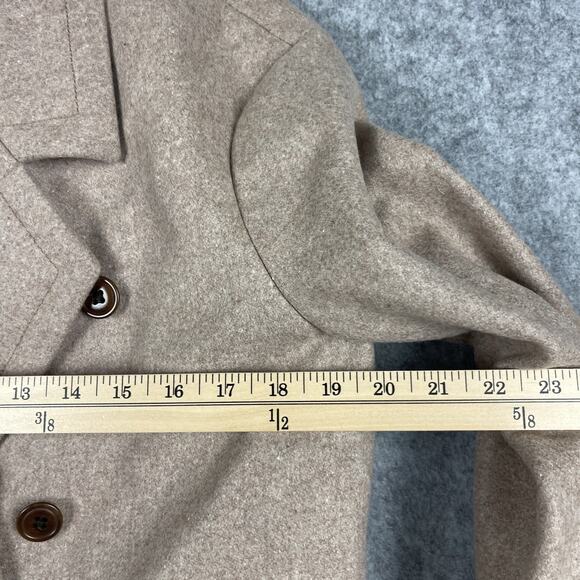 J Crew Melton Peacoat Jacket Womens 4T Beige Double Breasted Italian Wool Preppy - Picture 5 of 14